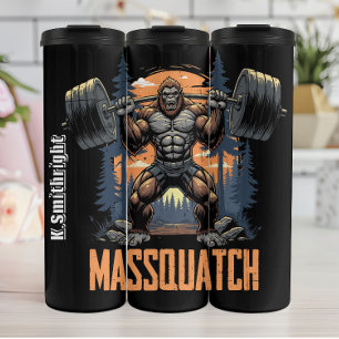 Sasquatch Weightlifter Massquatch Graphic Thermosbecher