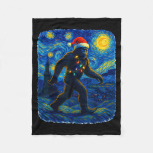 Sasquatch Weihnachten Bigfoot Weihnachtsmann Hut V Fleecedecke