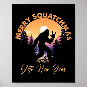 Sasquatch Weihnachtsmann Yeti Frohe Squatchmas Big Poster