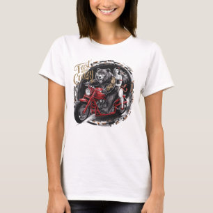 Sasquatch Yeti bigfoot auf einem Motorrad T-Shirt