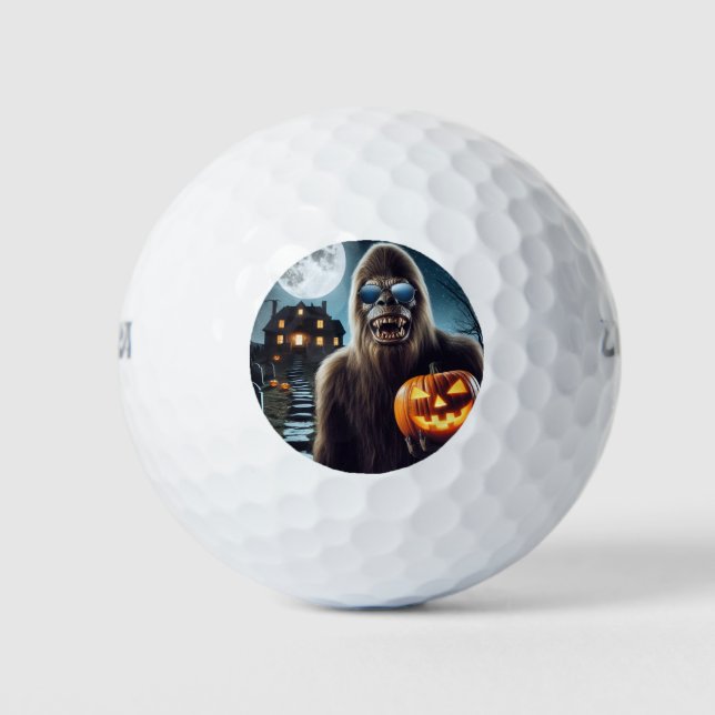 Sasquatch zu Halloween Golfball (Vorderseite)