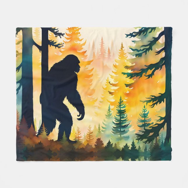 Sasquatsche Herbstlandschaft Sunset Fleece Blanket (Vorderseite (Horizontal))