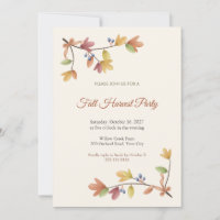 Sassafras-Blatt Herbst-Ernte-Party-Einladung