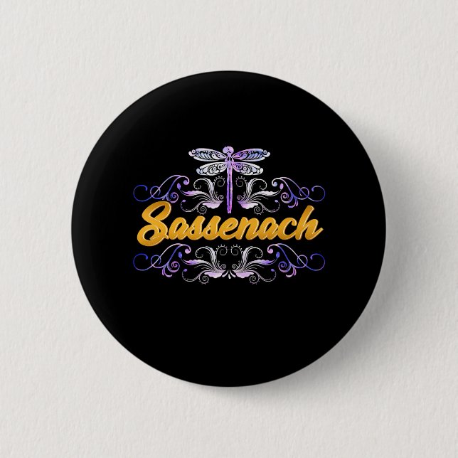Sassenach Outlander Blue Dragonfly Button (Vorderseite)