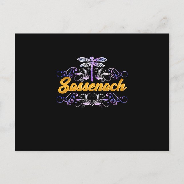 Sassenach Outlander Blue Dragonfly Postkarte (Vorderseite)