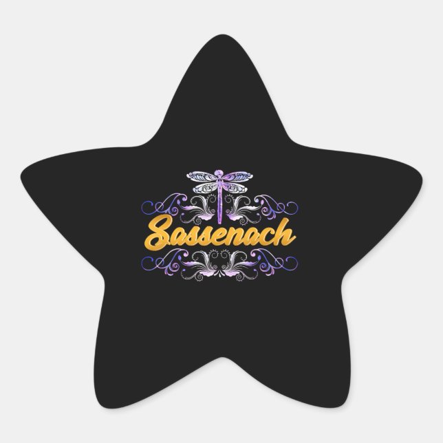 Sassenach Outlander Blue Dragonfly Stern-Aufkleber (Vorderseite)