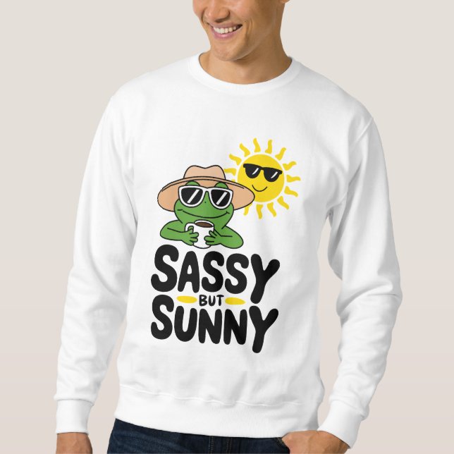 Sassenes, aber sonniges Froschdesign - Funny Summe Sweatshirt (Vorderseite)
