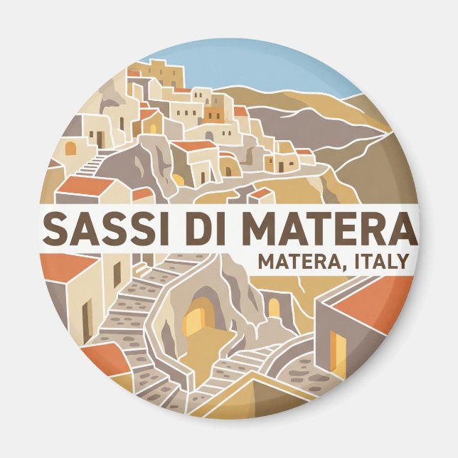 Sassi di Matera Italien Magnet (Vorne)