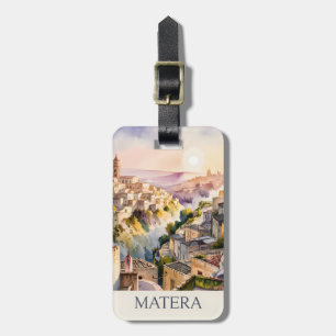 Sassi di Matera Reise Italien Höhlenstadt Aquarell Gepäckanhänger