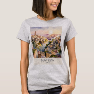 Sassi di Matera Reise Italien Höhlenstadt Aquarell T-Shirt