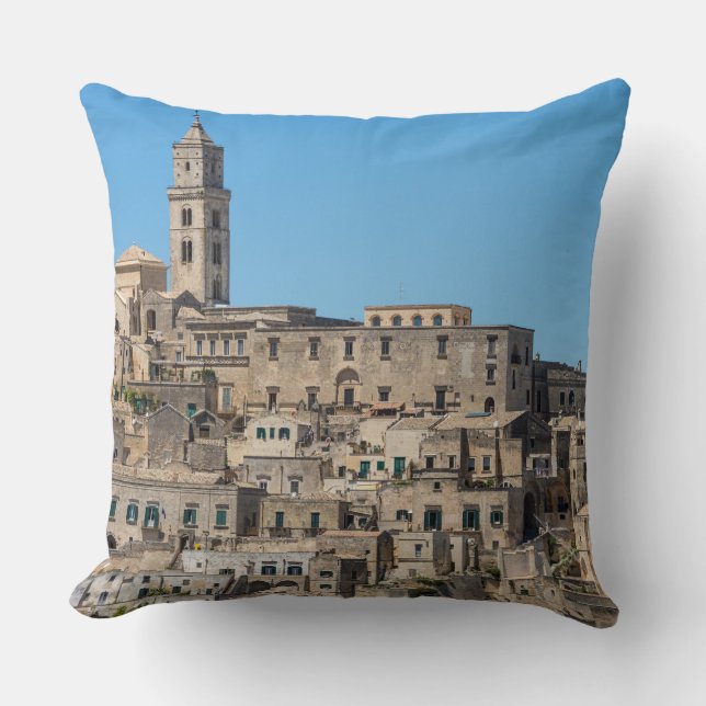 Sassi Di Matera-Stadt in Italien Kissen (Vorderseite)
