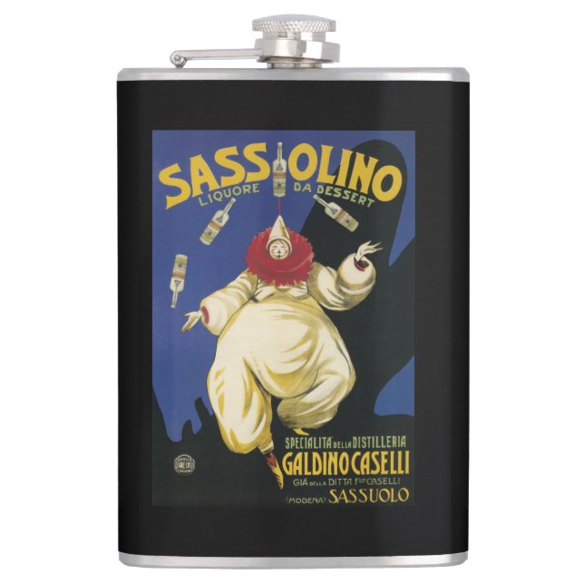 Sassolino Liquore DA Nachtisch fördernd Flachmann (Vorderseite)