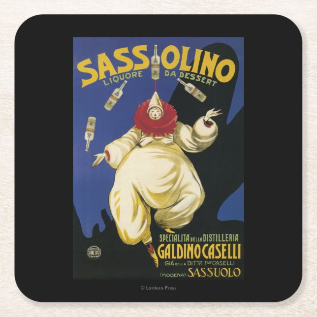 Sassolino Liquore DA Nachtisch fördernd Rechteckiger Pappuntersetzer (Vorderseite)