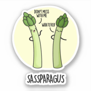Sassparagus Funny Asparagus Gemüsepuppe Aufkleber