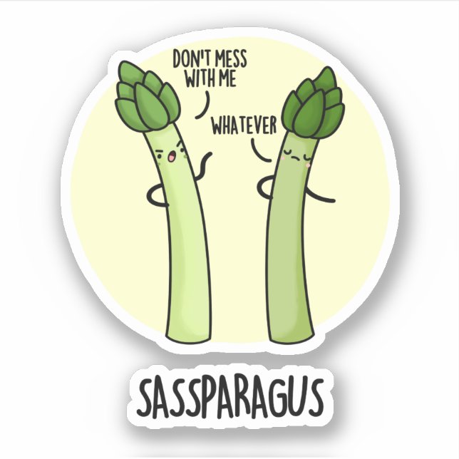Sassparagus Funny Asparagus Gemüsepuppe Aufkleber (Vorderseite)