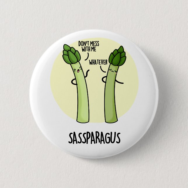Sassparagus Funny Asparagus Gemüsepuppe Button (Vorderseite)
