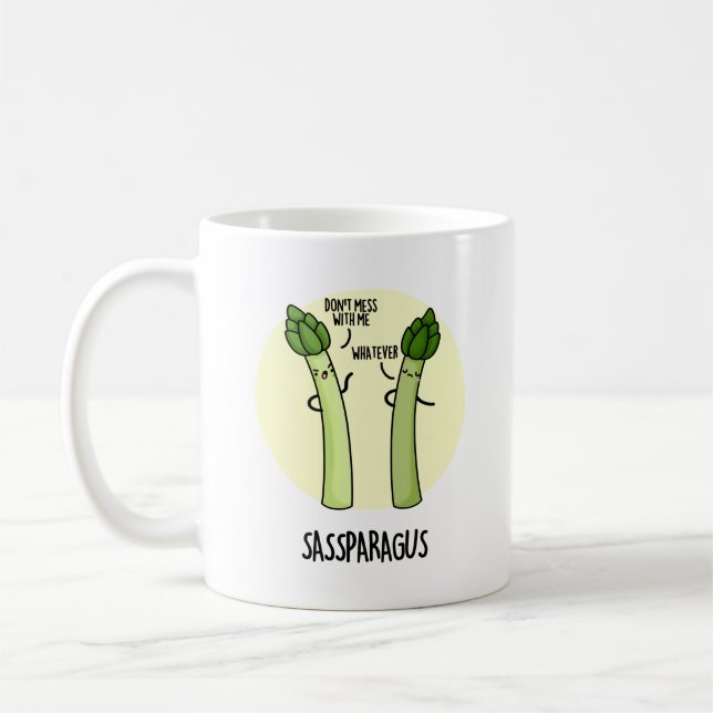 Sassparagus Funny Asparagus Gemüsepuppe Kaffeetasse (Links)