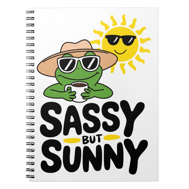Sassy aber Sunny Frog Design - Funny Summer Notizblock (Vorderseite)