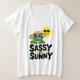 Sassy aber Sunny Frog Design - Funny Summer Women Große Größe T-Shirt