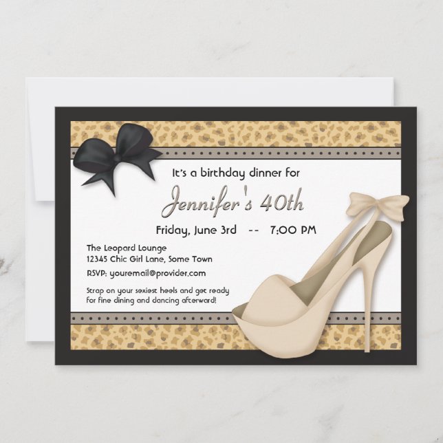 Sassy Beige Heels et Leopard Invitation (Devant)