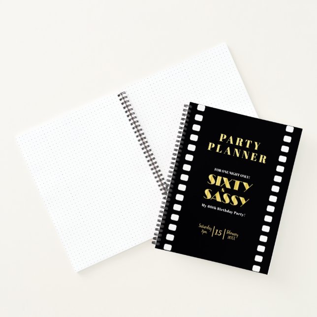 Sassy Black Gold Party Planner Roaring 20er Notizbuch (Innenseite)
