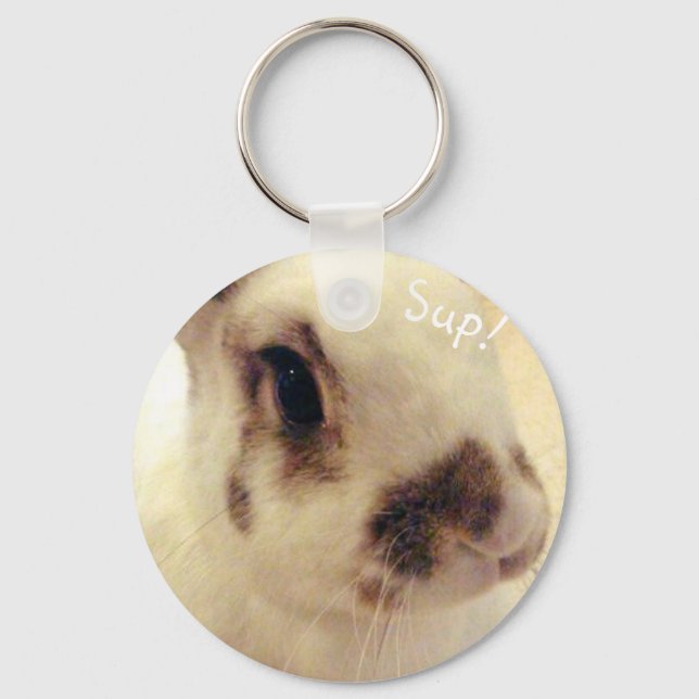 Sassy Bunny Button Key Ring Schlüsselanhänger (Vorderseite)