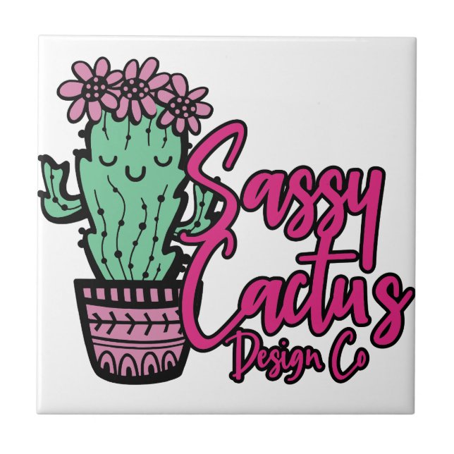 SASSY CACTUS DESIGN GO [Logo 1] Fliese (Vorderseite)