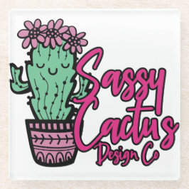 SASSY CACTUS DESIGN GO [Logo 1] Glasuntersetzer