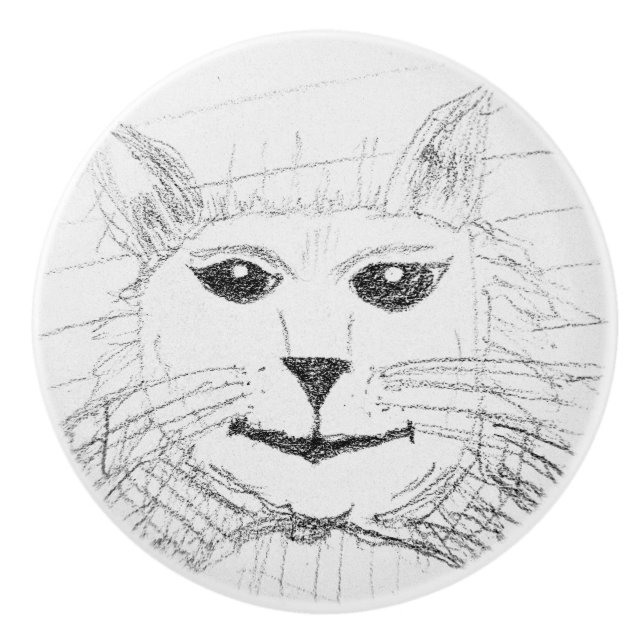 Sassy Cat Keramik Pull Keramikknauf (Vorderseite)