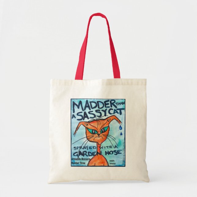 Sassy Cat Leinwand-Tasche Tragetasche (Vorne)