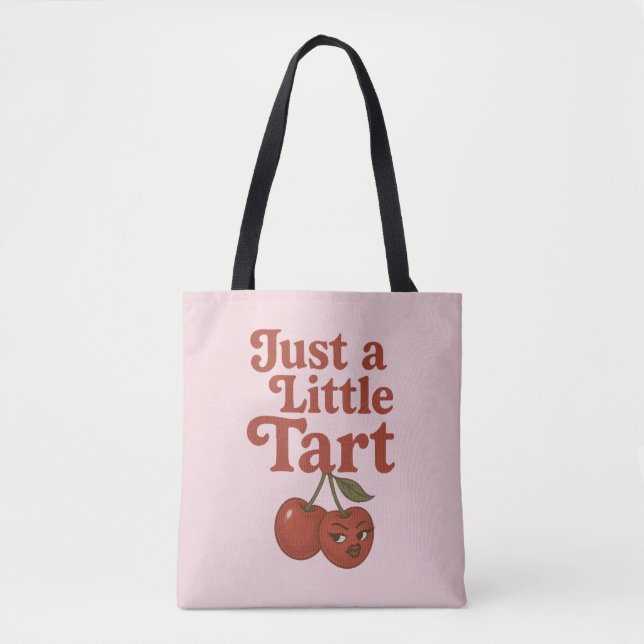 Sassy Cherry nur ein kleines Tart Retro Rot & Pink Tasche (Vorderseite)