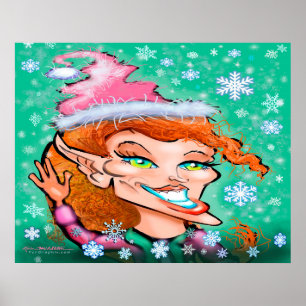 Sassy Christmas Elf Poster