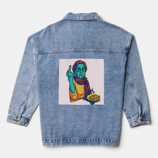 Sassy Denim Jacket-Louise says it without saying i (Verso)