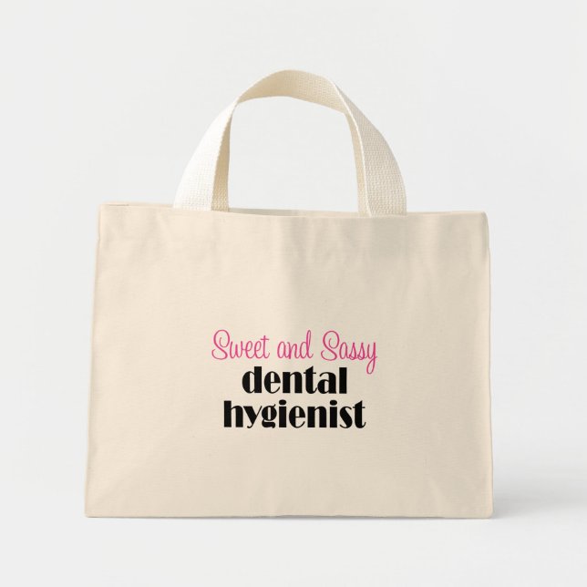 Sassy Dental Hygienic Tote Bag Mini Stoffbeutel (Vorne)