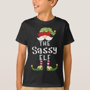 Sassy Elf Christmas Funny Pajama Party T-Shirt