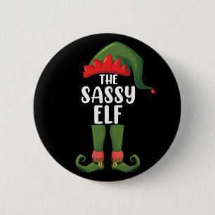 Sassy Elf Matching Family Group Weihnachts-Party Button