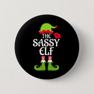Sassy Elf Matching Family Group Weihnachts-Party X Button