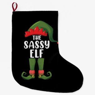 Sassy-Elf-passende Familien-Gruppen-Weihnachtsfeie Großer Weihnachtsstrumpf