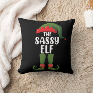 Sassy Elf Passende Familien Gruppen Weihnachtsfeie Kissen