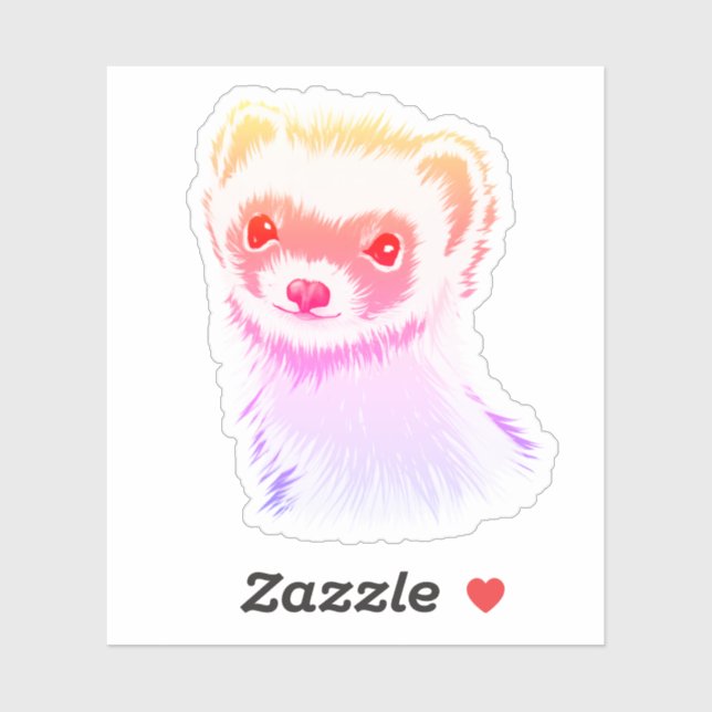 Sassy Ferret in Regenbogenfarben Aufkleber (Blatt)