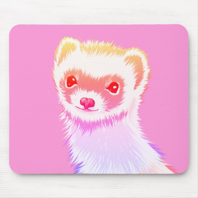 Sassy Ferret in Regenbogenfarben Mousepad (Vorne)