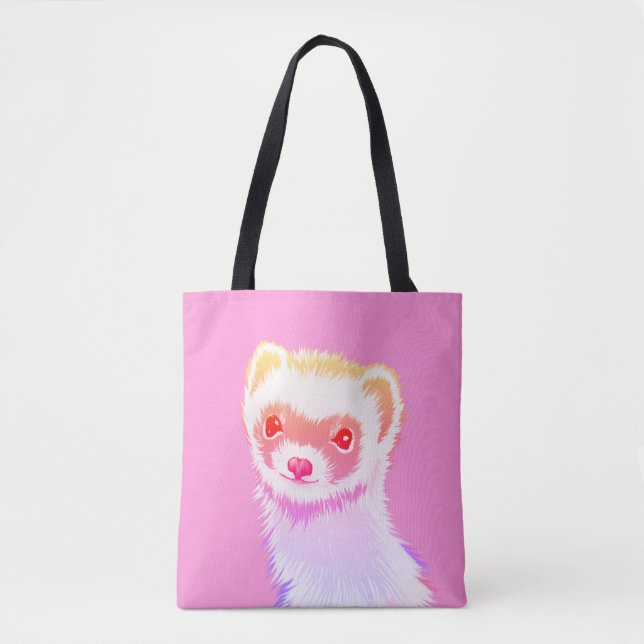 Sassy Ferret in Regenbogenfarben Tasche (Vorderseite)