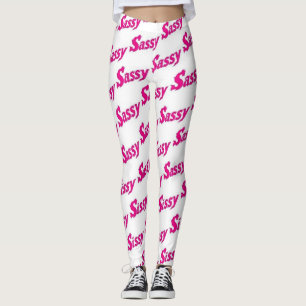 Sassy-Feuer-Pink-Typografie-Muster Leggings