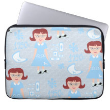Sassy Fifties Girl Blue Classic Sweetheart Muster