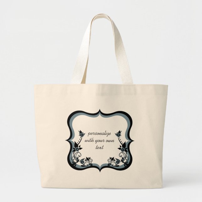 Sassy Floral Frame Bag, Dunkle Periwinkle Jumbo Stoffbeutel (Vorne)