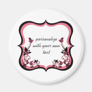 Sassy floral Frame Magnet, rosa Magnet