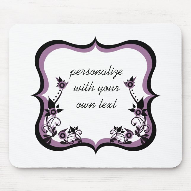 Sassy floral Frame Mousepad, Lila Mousepad (Vorne)