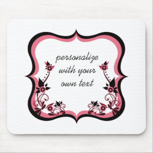 Sassy floral Frame Mousepad, rosa Mousepad