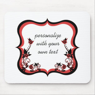 Sassy floral Frame Mousepad, rot Mousepad