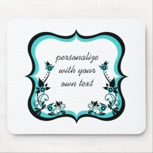 Sassy floral Frame Mousepad, türkis Mousepad